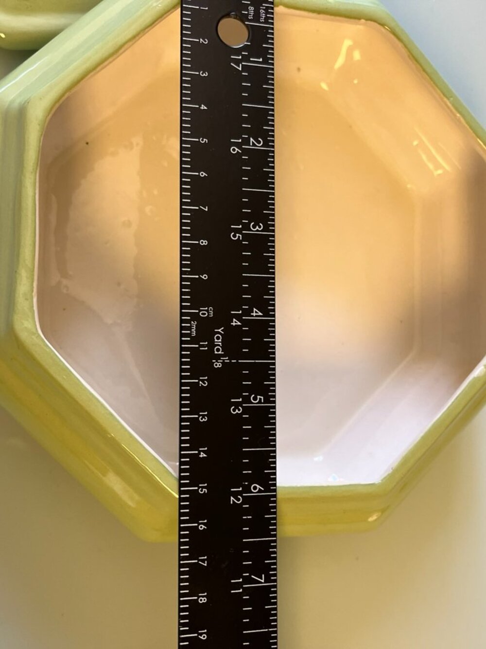 Vintage Large Ceramic Trinket Jewelry Dish Container with Lid Light Green 8" - Picture 3 of 10